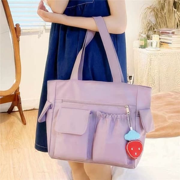 Dame Messenger Bag Student Bokveske BLÅ blue