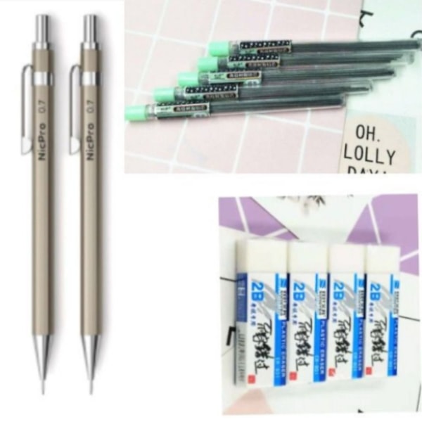 8 st Mekaniska Blyertspennor Blyertspennor Set Ritstift