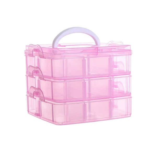 Smykkeoppbevaringsboks Bead Organizer Veske ROSA Pink