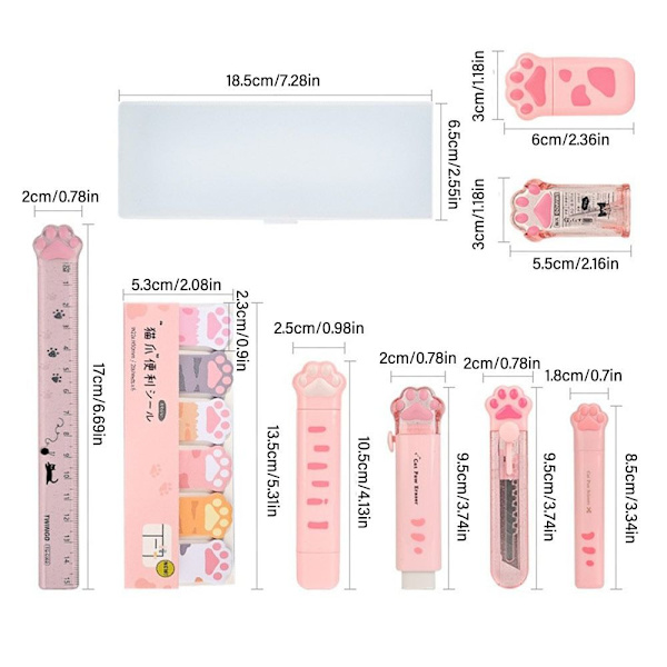 9/10 STK skrivesaker sett Memo Pad HVIT 9 STK/SETT-02 9 STK/SETT-02 White 9PCS/Set-02-9PCS/Set-02