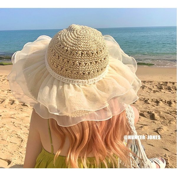 Nya solhattar Lyxiga Spets Pearl Lady Cap 01 01 01