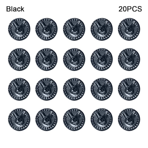 20stk Miniknappspenne DIY Dukkeklær SVART Black