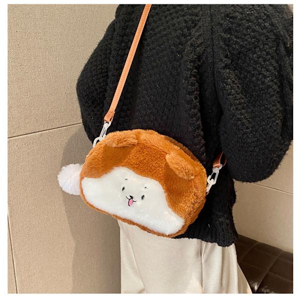 Reppu Pehmo Doll Olkalaukku RUSKEA PYÖREÄ Brown Circular-Circular