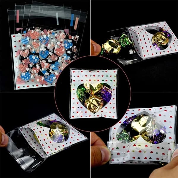 100 stk. Cookie-emballageposer Snack Bagepakke 7X7CMC C