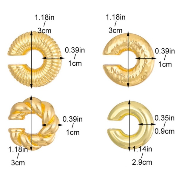 Korvamansetti Korvan luupidike #1-KULTA #1-Gold