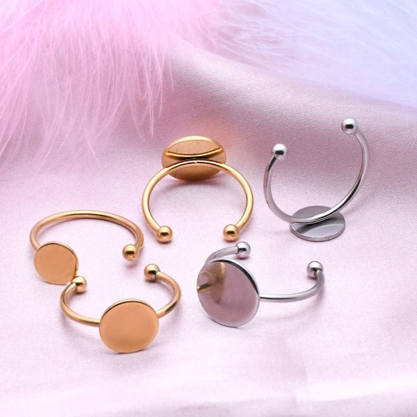 Flat Blank Rings Rustfritt stål Ringer Flat Blank Rings DIY