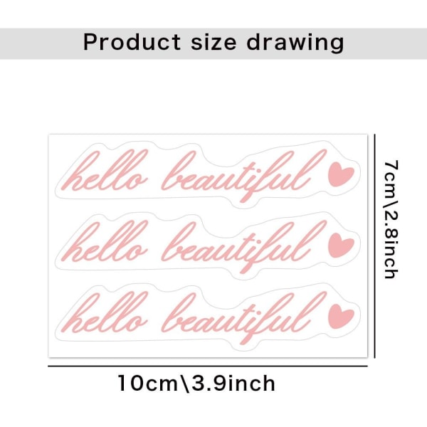3kpl/ set Rearview Mirror Decal Autopeilitarrat HELLO hello beautiful