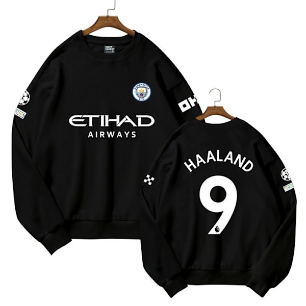 Manchester City fotballdrakt genser hettegenser for barn NO.9 Haaland 110