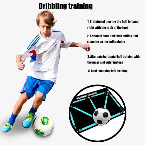 Fodboldtræningsmåtte Fodbold Fodtrin Træningsdækken Gummi