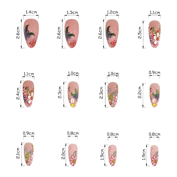 Mandel falske negle 3D lange falske negle XR-17 XR-17 XR-17