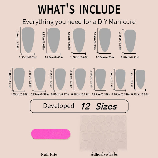 Almond Fake Nails Tekokynnet XE-88-26 XE-88-26 XE-88-26