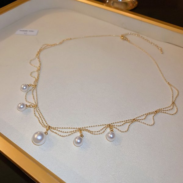Luxury Pearl Tupsu Charm Chain French Vintage Pearl Tupsu