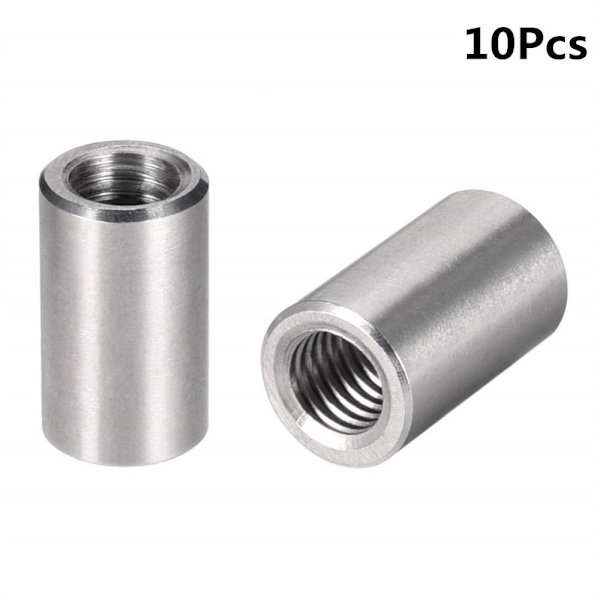 10 Stk Runde Forbindelsesmøtrikker Koblingsmøtrikker M8X20MM M8x20mm
