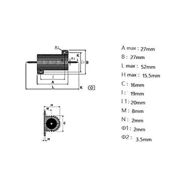 Alumiinivastus 25W 200 Ohm 5kpl 5kpl 5pcs