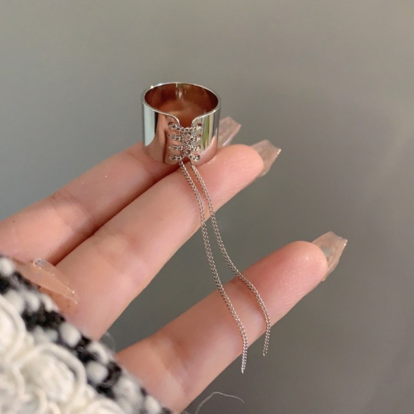 Kedje Tofs Ringar Bred Kant Ringar Öppen Ring