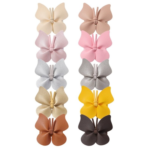 2kpl Nahkainen Butterfly Hiusneulat Butterfly Barrettes Päähineet 10 10