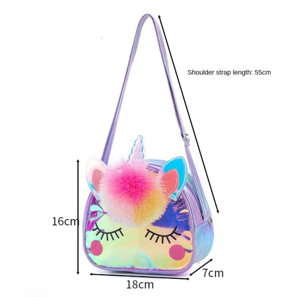 Sarjakuva Lasten Pehmo Unicorn Meikkilaukku Kosmetiikkalaukku Multicolor