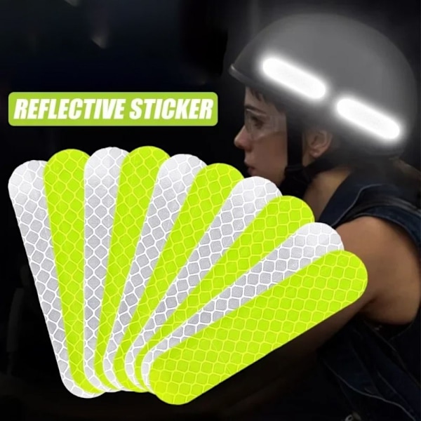 8 STK Reflekterende Stickers Hjelm Stickers GUL yellow