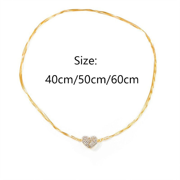 Magnet Par Halskæde Hjerte Vedhæng Chokers GULD 60CM Gold 60cm