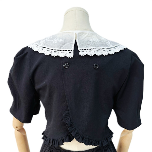 Milk Silk Chiffong Krage Vattenlöslig Broderi Krage