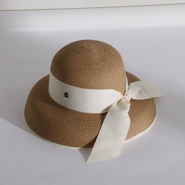 Dame Cap Strandhat Hepburn Stil Spandhat SORT SORT Black
