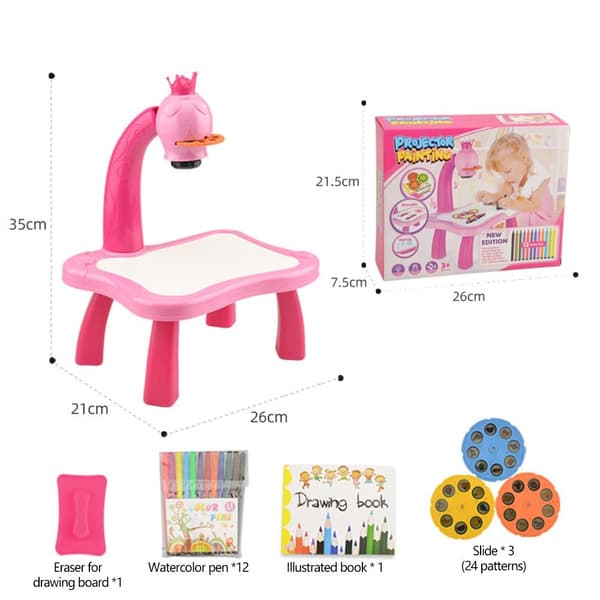 LED Projektor Ritbord Målarbräda ROSA Pink