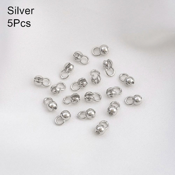 1/5 st Cord Crimp Beads Clam Shell Bead 5ST SILVER 5ST SILVER 5Pcs Silver