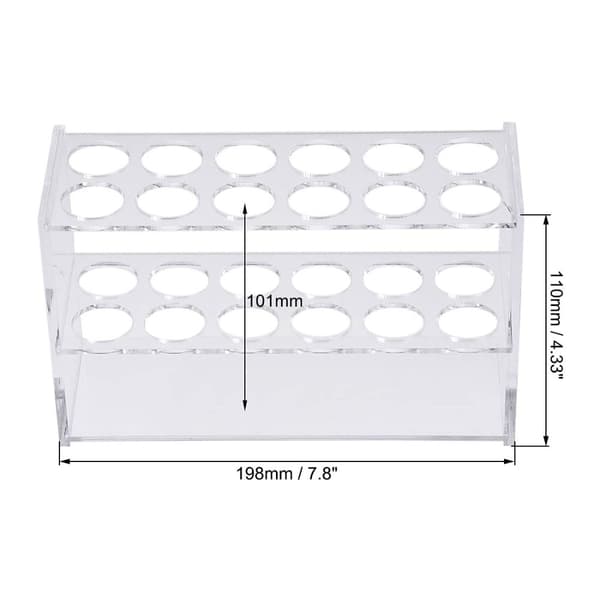 Akryylinen koeputkiteline laboratorioteline