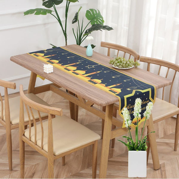 Ramadan Dekorasjon Bordløper Hjem Duk SVART STIL2 black style2-style2