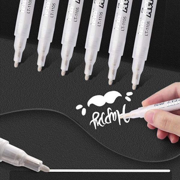 10 stk Hvide Akryl Penne Markeringspenne Graffiti Pen
