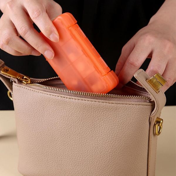 6 Grid Pills Box Daily Pille Etui ORANGE orange