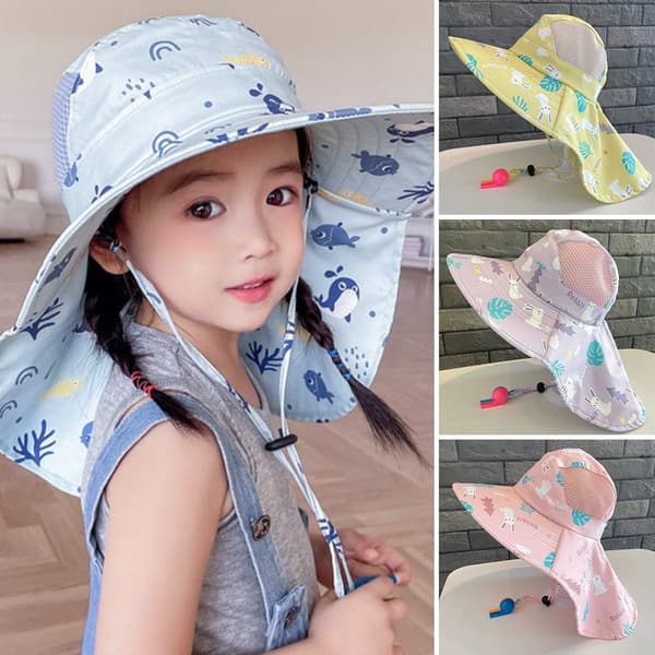 Børne Bucket Hat Solhat BLÅ Blue