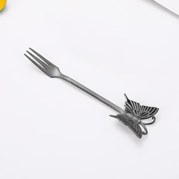 Dessert Kaffe Omrører Te Skeer SORT GAFEL GAFEL Black Fork-Fork