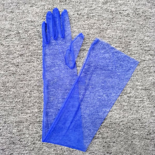 Pitkät läpinäkyvät käsineet Pitkät läpinäkyvät hanskat KUNINGASININEN royal blue