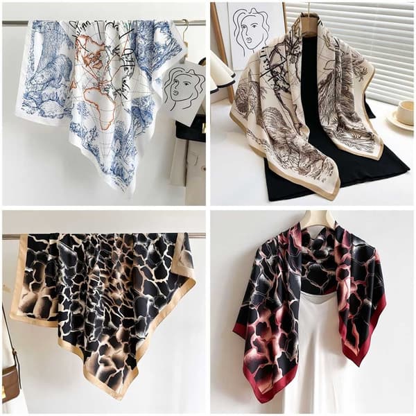 90x90cm Sidenscarf Strandsjal 4 4 4