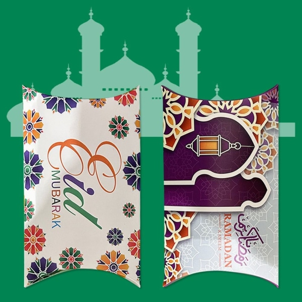 10 kpl karkkirasiaa, tyynyn muotoinen Eid Mubarak -koristelu