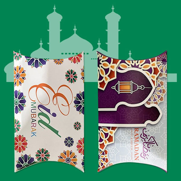 10 stk. Sødæske Pudeform Eid Mubarak Dekoration
