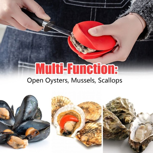 Oyster Shucking Hand Clip Silikon Clamp Clam RÖD Red