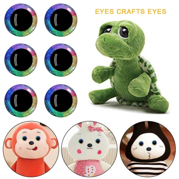 6 stk/3 par Eyes Crafts Eyes Puppet Crystal Eyes 25MM 25MM 25mm