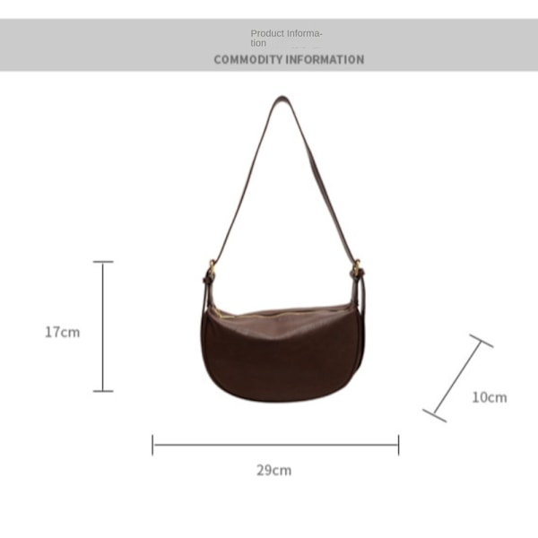 PU-nahkainen Crossbody Laukku Suuri tilavuus Olkalaukku VAALEENRUSKEA Light Brown