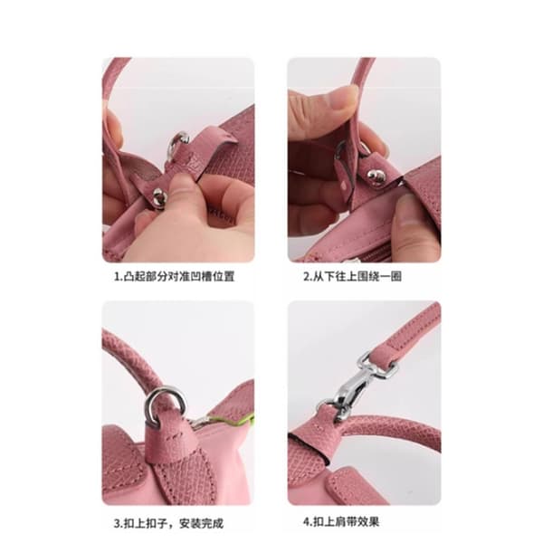 Äkta Läderrem Transformationsspänne ROSA SILVERSPÄNNE Pink Silver Buckle