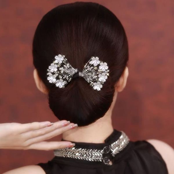 Black flower hair sale piece