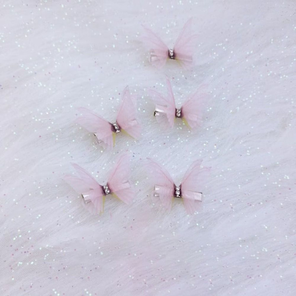 Mesh Butterfly Hårclips Dobbeltlags Butterfly Side Clip 7 7 7