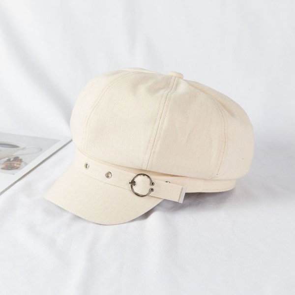 Baskerhatt för kvinnor Plisserad åttakantig cap BEIGE beige