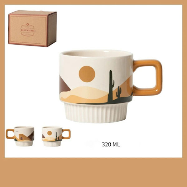 Morandi kaffekopp Keramisk håndkaffekrus Vannkopp TRAPP stairs
