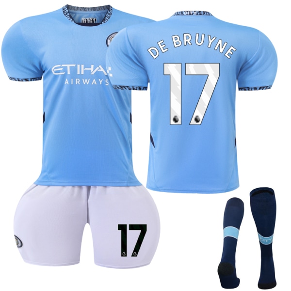 Manchester Cityn Kotipelipaita Lapsille 2024-2025 Nro 17 De Bruyne 16
