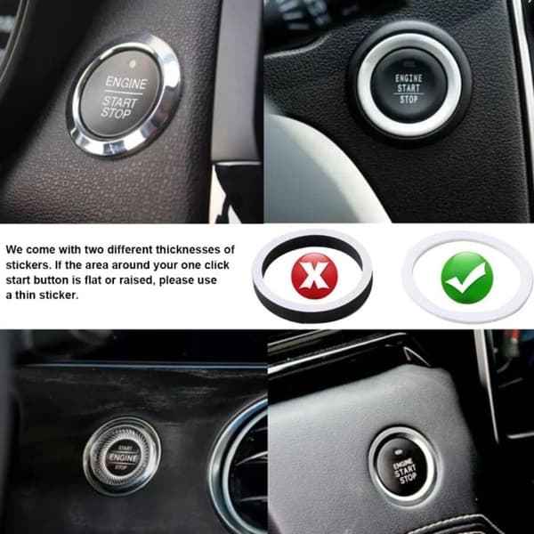 3 stk Deksel til Bilmotor Start/Stopp-knapp White