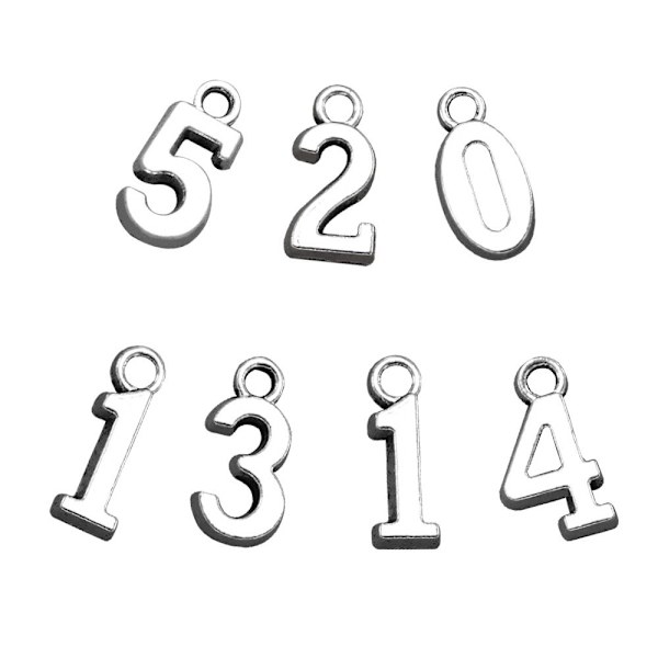 10 st Numbers Pendant Berlocker Arabiska siffror Hängen 8 8 8