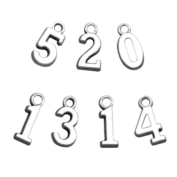 10 stk Numbers Pendant Charms Arabiske Tall Pendants 2 2 2