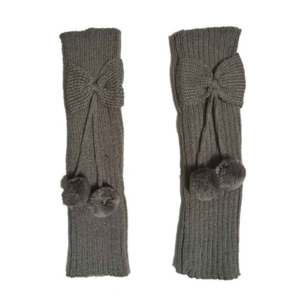 Fjärilsknut Strumpskydd Stickad Ull Stövelskydd MÖRKGRÅ dark grey